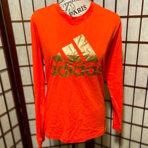 Adidas long sleeve top orange and gold